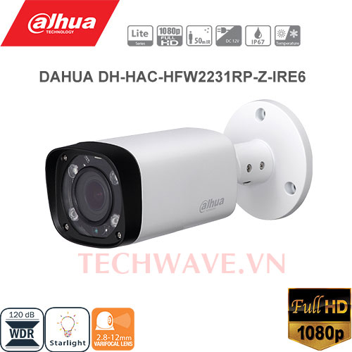Camera HDCVI 2MP Dahua HAC-HFW2231RP-Z-IRE6